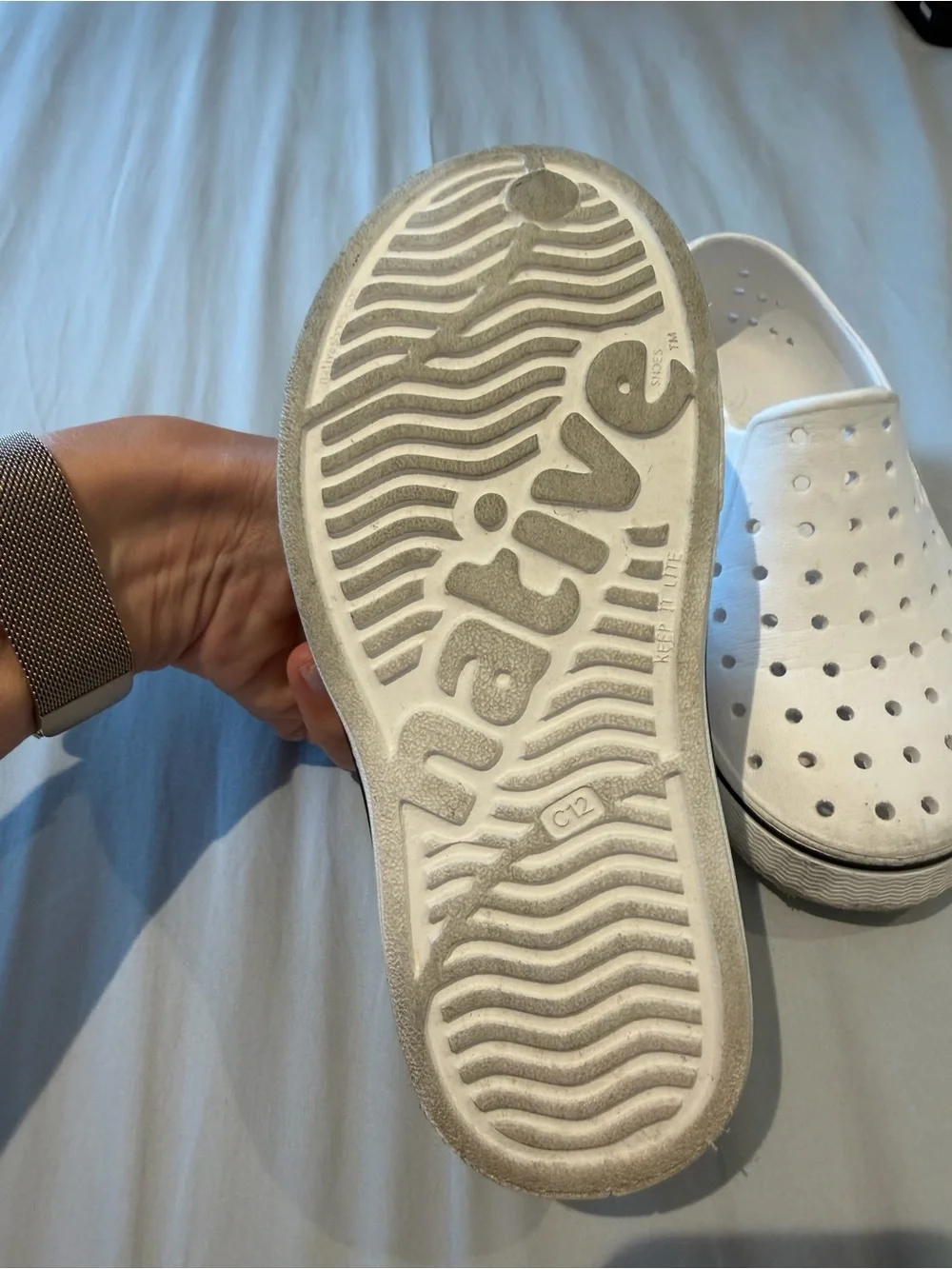 Native White Miles Slip-On Kids Shoe